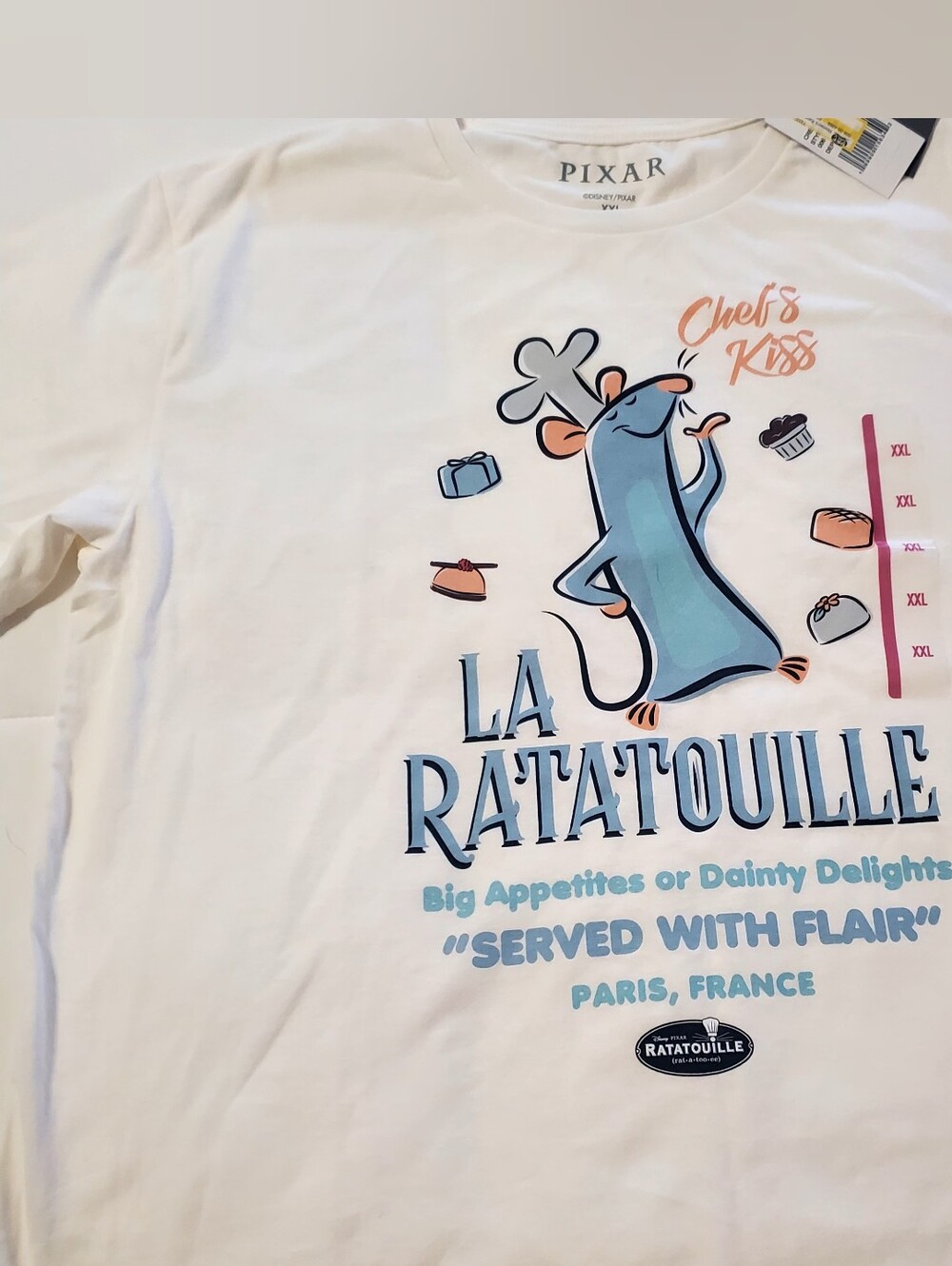 Pixar Ratatouille White Graphic Tee - Chef Remy Print
